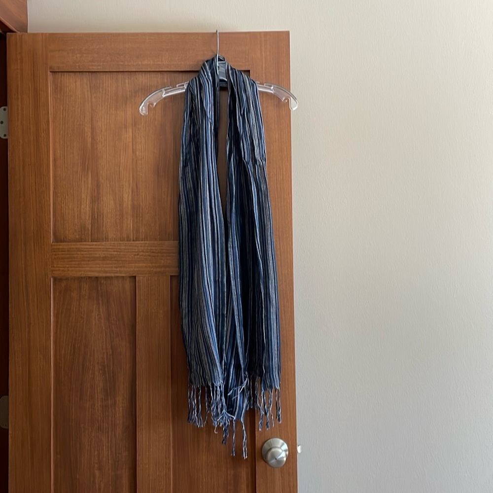 Navy and gray scarf